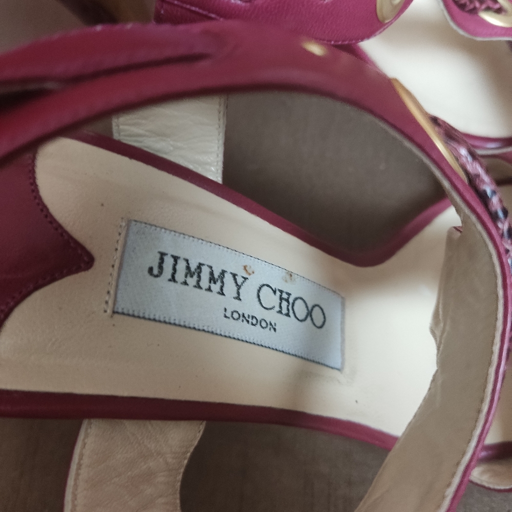 Jimmy Choo Pink and Gold Strappy Heels - Picture 7 of 9